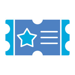 Ticket Glyph Two Color Icon