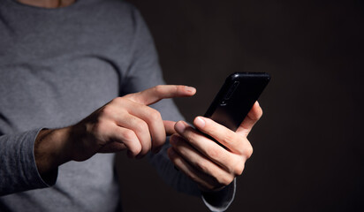 Man using mobile smartphone