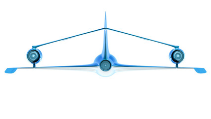 airplane prototype furrowing the sky
