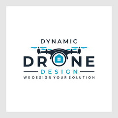 Drone Logo Design Vector Template, Colorful Lens Camera