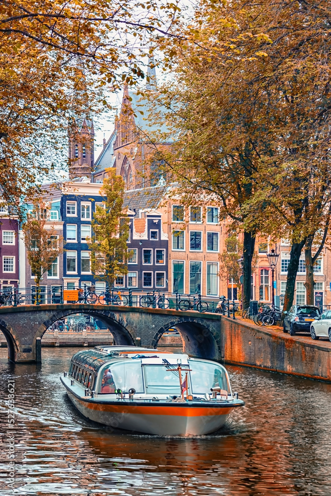 Canvas Prints Amsterdam city at fall, Netherlands