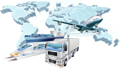 Logistics Concept World Trade Map