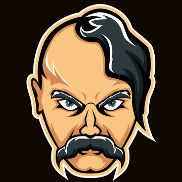 Angry cossack mascot. Design for print, stickers, and emblems for an esports team. vector illustration