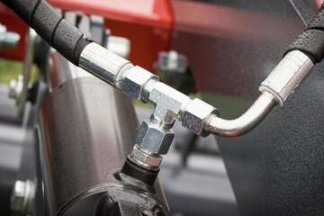 Hydraulic or pneumatic mechanism in industrial machine. Technology