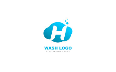 H logo LAUNDRY for branding company. letter template vector illustration for your brand.