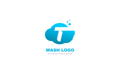 T logo LAUNDRY for branding company. letter template vector illustration for your brand.