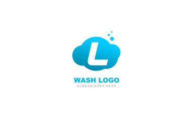 L logo LAUNDRY for branding company. letter template vector illustration for your brand.