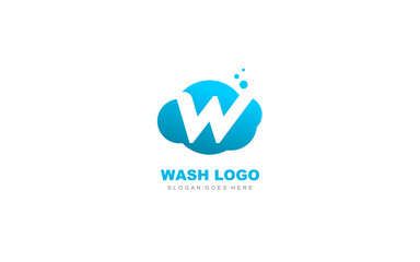 W logo LAUNDRY for branding company. letter template vector illustration for your brand.