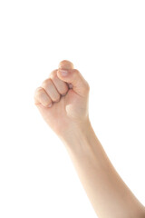 Obraz premium Female Hand is Making Stop or Zero Sign on White