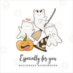 cute Halloween in fall template background