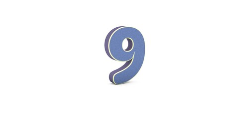 9 Seven Nine written 3D text in white background