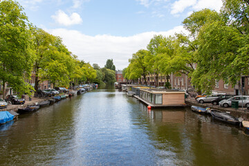 Fototapeta na wymiar View of the Nieuwe Keizersgracht in Amsterdam