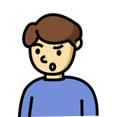 angry expression illustration. cute man portrait character design for emoji and sticker