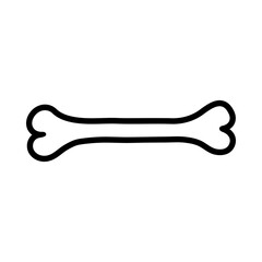 Doodle bone. Decorative element for Halloween design. Hand-drawn vector illustration