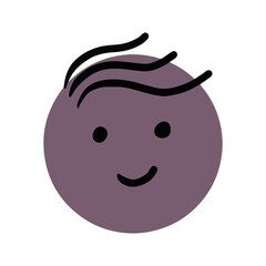 Obraz premium adolescent illustration. cute people in round shape character design