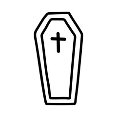 Obraz premium Doodle coffin. Hand-drawn vector illustration