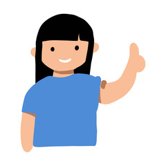 cute portrait cartoon illustration in flat design