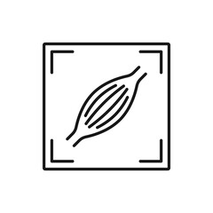 Aortic dissection isolated mri scan of coronary artery disease outline icon. Vector CAD diagnosis carotid ultrasound, blocked blood flow to neck