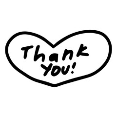 thank you hand drawn illustration design