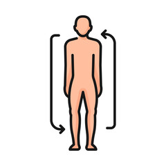 MRI scan diagnostics color icon, body radiology and CT screening vector line symbol. MRI or magnetic resonance imaging of patient body for tomography and MRI machine use pictogram