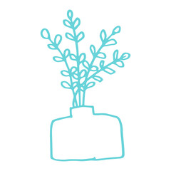 potted flowers hand drawn illustration design