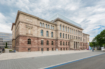 Fototapeta na wymiar historical neo-Renaissance buildings of the university of Goettingen, ancient geology, zoology