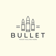 bullet with linear style logo vector illustration design icon template. soldier, military, gun logo