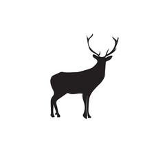  Male red deer silhouette stock illustration