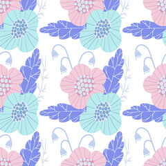 Floral seamless pattern. Delicate colors. Vector simple print.