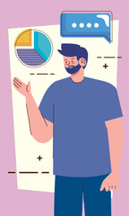 business man with speech bubble