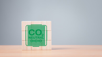 Carbon neutral sustainable development concept. Green industrial, protection the earth with carbon neutral target.