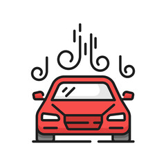 Car care icon, clean auto and detailing service, carwash vector line symbol. Car care icon of detailing, waxing or polishing and varnishing service for vehicle refurbish restoration and maintenance