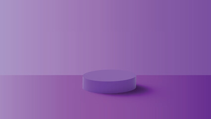 3D rendering purple stage with purple background 
