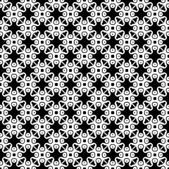 Black and white seamless pattern texture. Greyscale ornamental graphic design. Mosaic ornaments. Pattern template. Vector illustration. EPS10.
