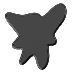 3D blob shape. Text box.