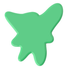 3D blob shape. Text box.