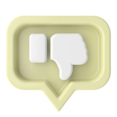 3D dislike icon. 3D illustration.