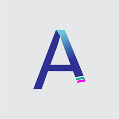 letter A design logo with bondstripes