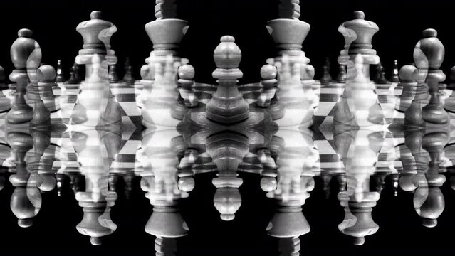 chess board close up spinning