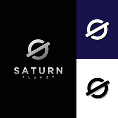 simple logo abstract planet saturn design inspiration