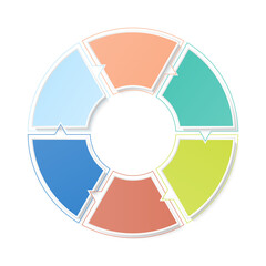 Infographic template with 6 steps.