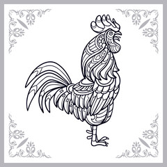 Rooster zentangle arts isolated on white background © REYYARTS