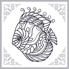 Discuss fish zentangle arts isolated on white background
