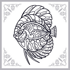 Discuss fish zentangle arts isolated on white background