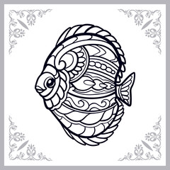 Discuss fish zentangle arts isolated on white background