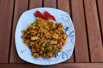 Paella, Reisgericht, Indisch, Spanisch, Essen, Food, Abendessen