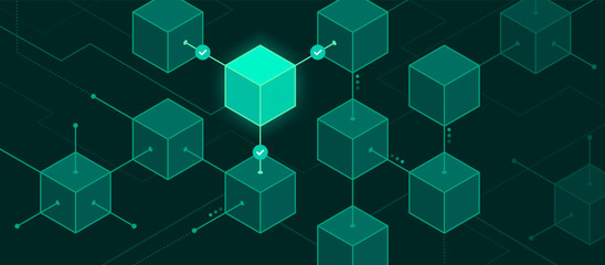 Obraz premium Block validation in the blockchain and digital ledger