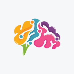 Colorful brain vector icon illustration
