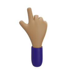 Obraz premium Hand Gestures 3D cartoon commercial style, Blue hand signs for communication. Transparent isolated.
