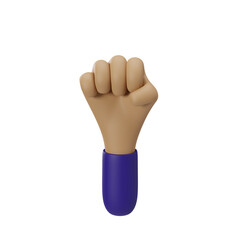 Hand Gestures 3D cartoon commercial style, Blue hand signs for communication. Transparent isolated.